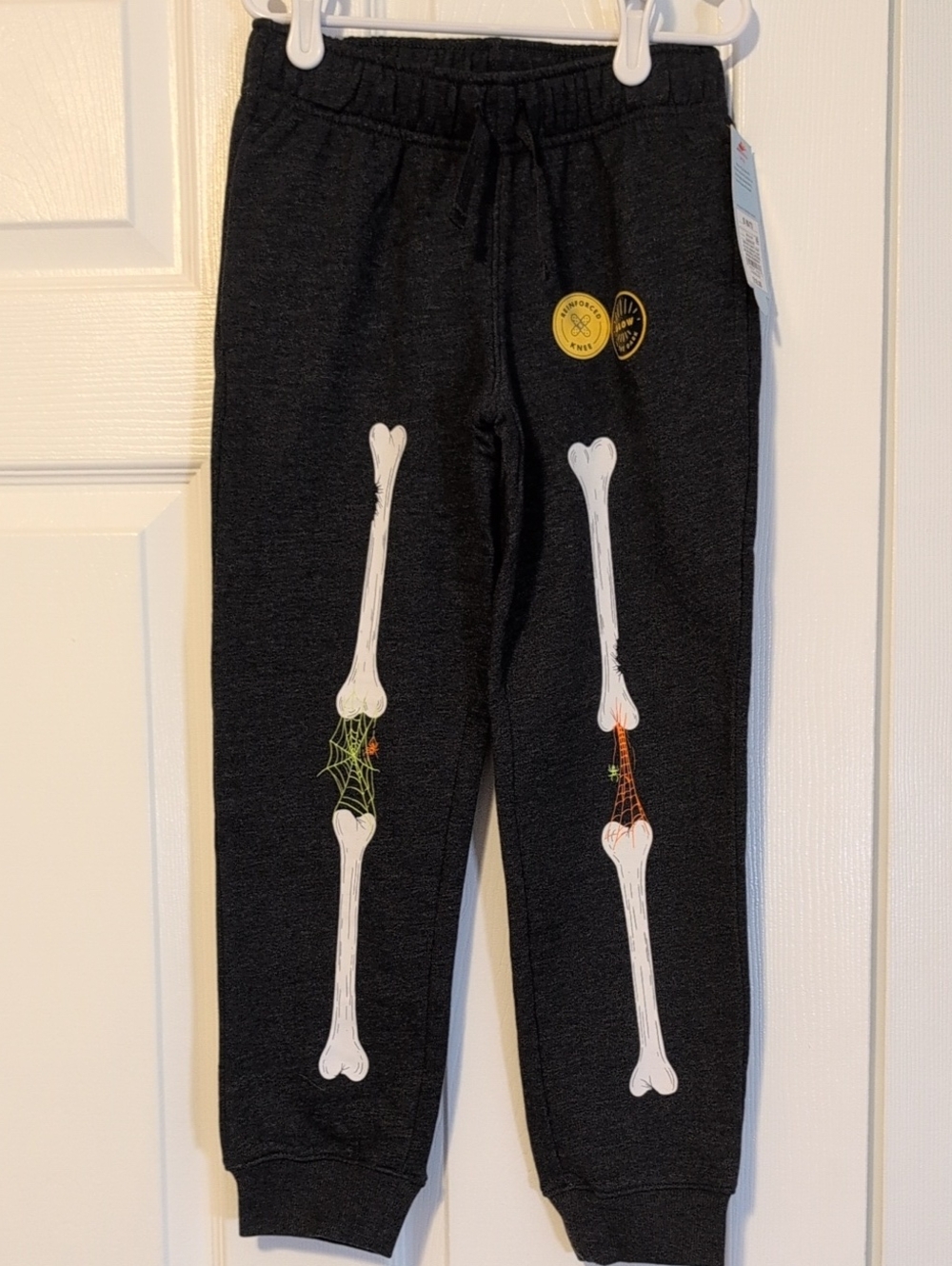 Boys Cat & Jack Dark Gray Halloween Skeleton Bone Graphic Jogger Pants NWT